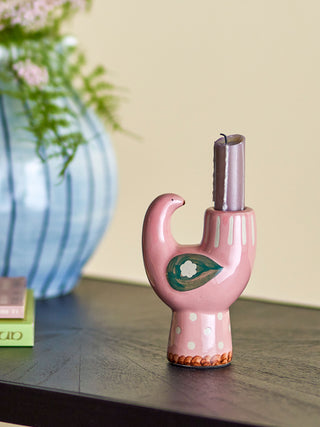 Bloomingville Trudy Keramik Lysestage - Rosa