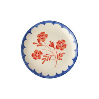 Håndmalet Keramik Tallerken - Vintage Flower