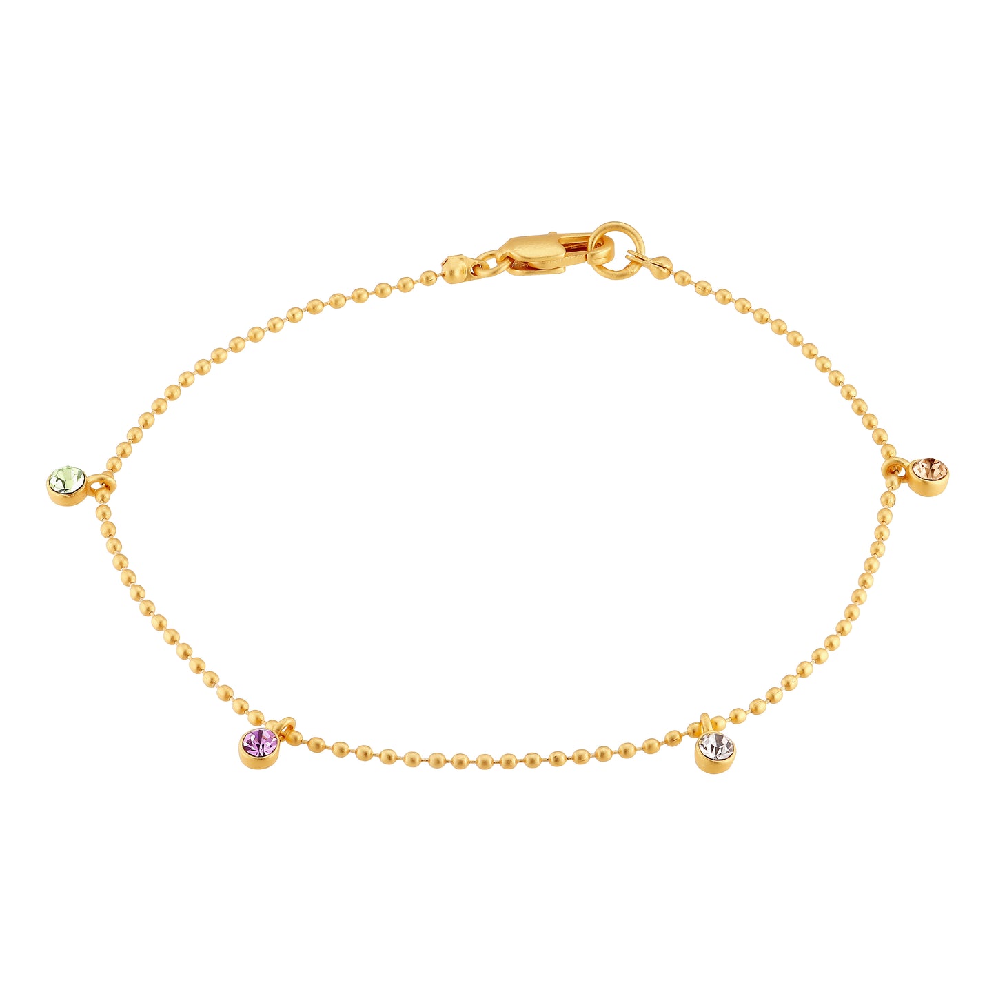 Frau Crystal Stone Guld Armbånd - Pastel/Blå