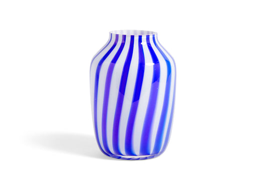 HAY Juice Vase - Blå/Hvid Stribet