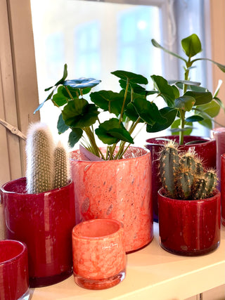 Unika Glas til lys eller plante - Flamingo