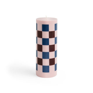 HAY Column Bloklys Stor - Lyserød, Bordeaux & Mørkeblå tern