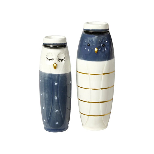 Keramik Ugle Vaser med Studenterhue - Blå