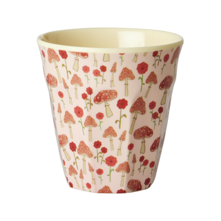 Rice Melamin Medium Kop - Pink Mushroom Print