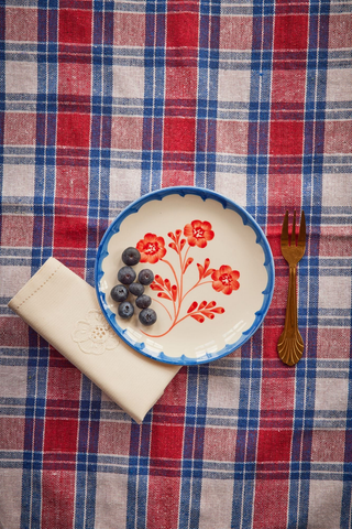 Håndmalet Keramik Tallerken - Vintage Flower