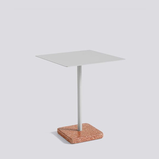 Terrazzo Table - Str. L60 X B60 X H74 cm - Farve: Red Terrazzo & Sky Grey