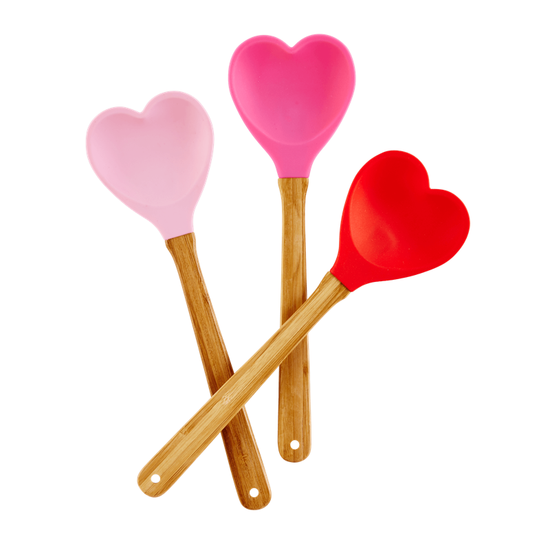 Silicone Spoon - Assorted Colors - Farve: rød, pink, lyserød, grøn, blå