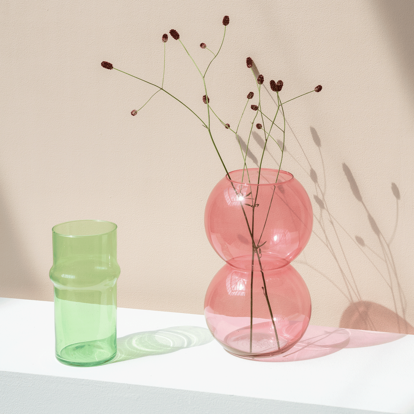 Urban nature vase - Ø 6.2 x 27 cm - Farve klar lyserød