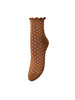 Dotted Frilla Short Strømper - Mocha Brown