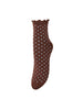 Dotted Frilla Short Strømper - Chocolate Brown
