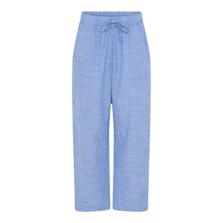 Frau Sydney Lang Bukser - Medium Blue Stripe