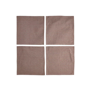 Jule stofservietter - Rødstribet 4 stk