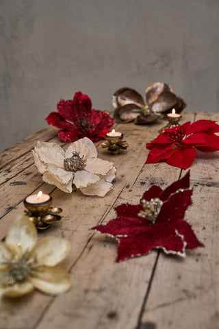 Julestjerne dekoration D17cm velour