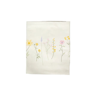Dug Blomster broderi - 140x360cm Hvid