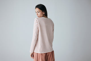 Frau Panama Stripe Bluse - Cameo Brown