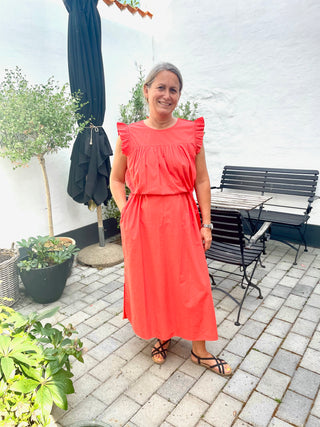 Frau Stockholm Kjole - Hot Coral