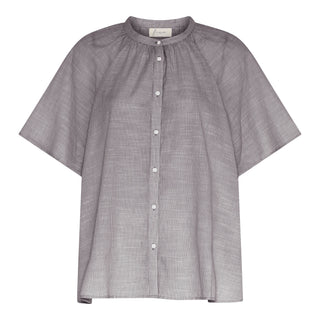 Frau Siena Bomuld Skjorte - Coffee Quartz Stripe