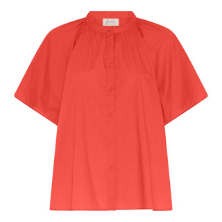 Frau Siena Bomuld Skjorte - Hot Coral