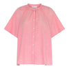 Frau Siena Bomuld Skjorte - Hot Coral Stripe