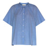 Frau Siena Bomuld Skjorte - Medium Blue Stripe