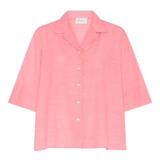 Frau Berlin Bomuld Skjorte - Hot Coral Stripe