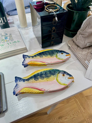 Italiensk Keramik Fad/Skeholder - Fisk