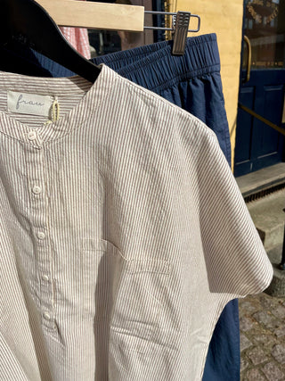 Frau Colombo Skjorte - Tapioca Coffee Stripe