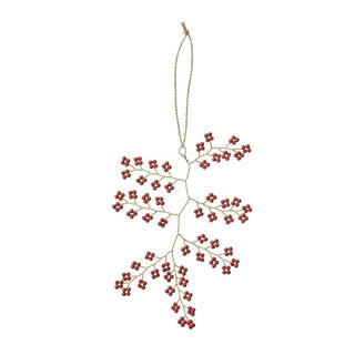 Bungalow Perle Julepynt - Twig H14cm Niva Ruby