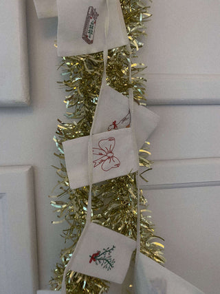 Blåmst Stof Jul Guirlande
