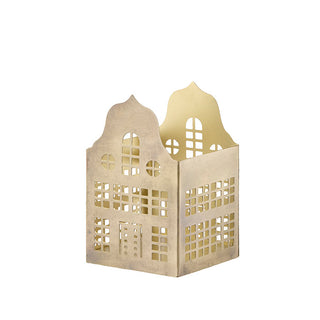 Bungalow Hus Lysestage Golden - Brownstone H13cm