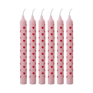 Rice Juletræslys  - Lyserød Heart Print