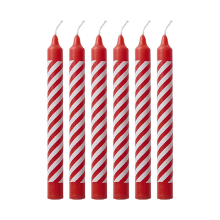 Rice Juletræslys  - Rød Candy Stripes Print