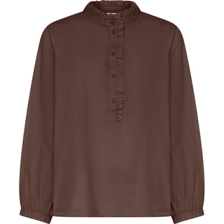 Frau Madrid Flæse Skjorte - Coffee Quartz