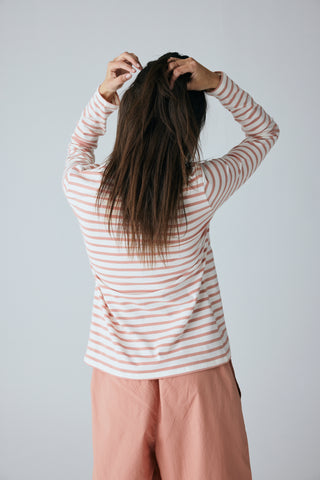 Frau Panama Stripe Bluse - Cameo Brown