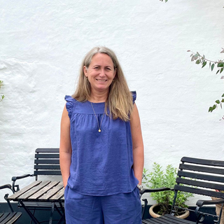 Frau Stockholm Hør Top - Deep Cobolt