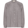 Frau Florence Bomuld Skjorte - Coffee Quartz Stripe