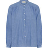 Frau Florence Bomuld Skjorte - Medium Blue Stripe