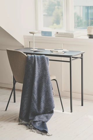 Fanø Uld Plaid 140x240 - Granite Blue