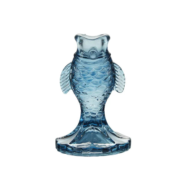 Fish Glas Lysestage - Blå