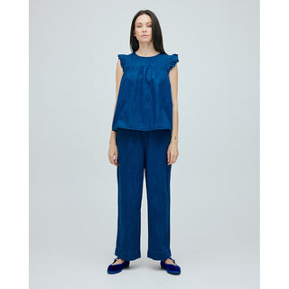 Frau Copenhagen Lang Denim Bukser -  Clear Blue