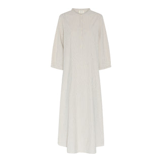 Frau Madrid Kjole - Tapioca Coffee Stripe