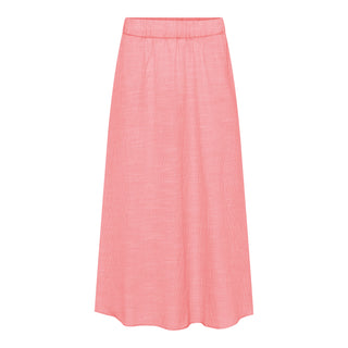 Frau Melbourne Ankel Nederdel - Hot Coral Stripe