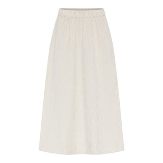 Frau Melbourne Ankel Nederdel - Tapioca Coffee Stripe
