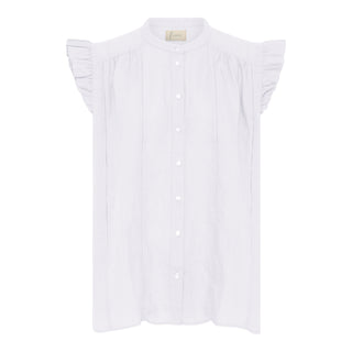 Frau Napoli Pure Linen Top - Bright White