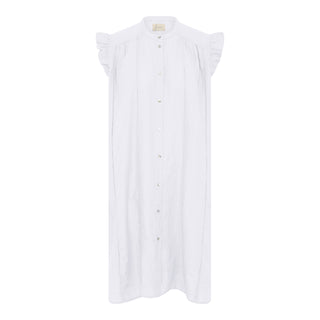 Frau Napoli Pure Linen Kort Kjole - Bright White
