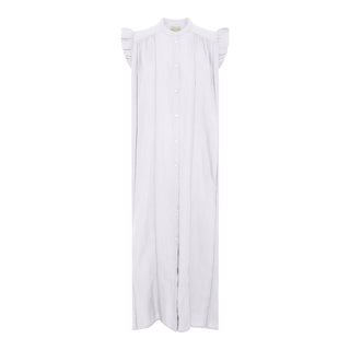 Frau Napoli Pure Linen Lang Kjole - Bright White