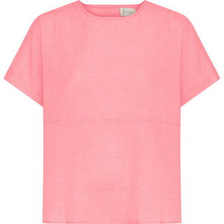 Frau Rome Kortærmet Skjorte - Hot Coral Stripe