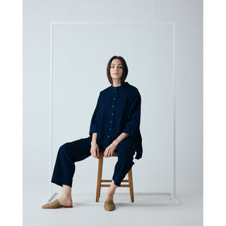 Frau Seoul Kort Denim Skjorte - Dark Blue