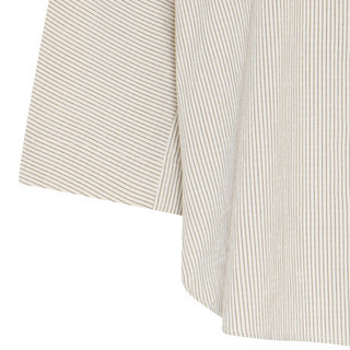 Frau Seoul Kort Skjorte - Tapioca Coffee Stripe