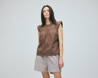 Frau Sydney Shorts - Coffee Quartz Stripe